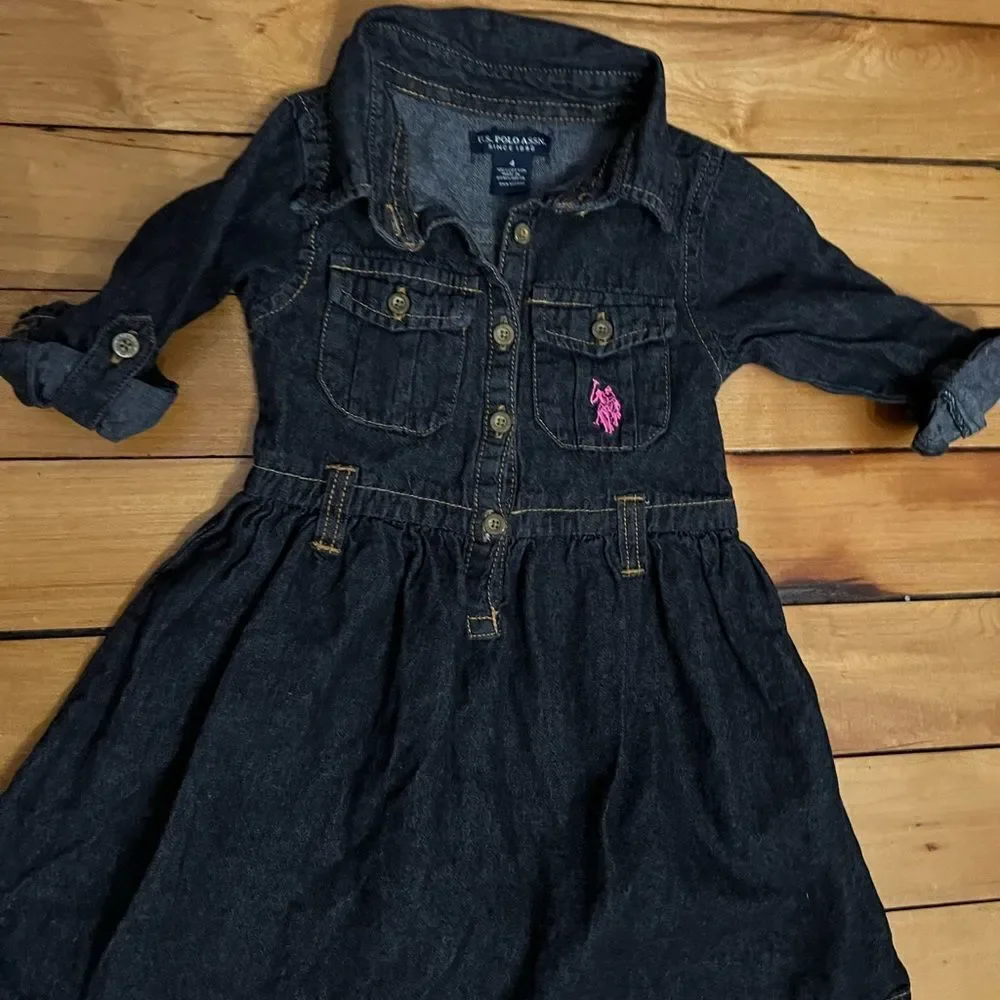 U.S Polo Association Denim Jean Dress Size 4T